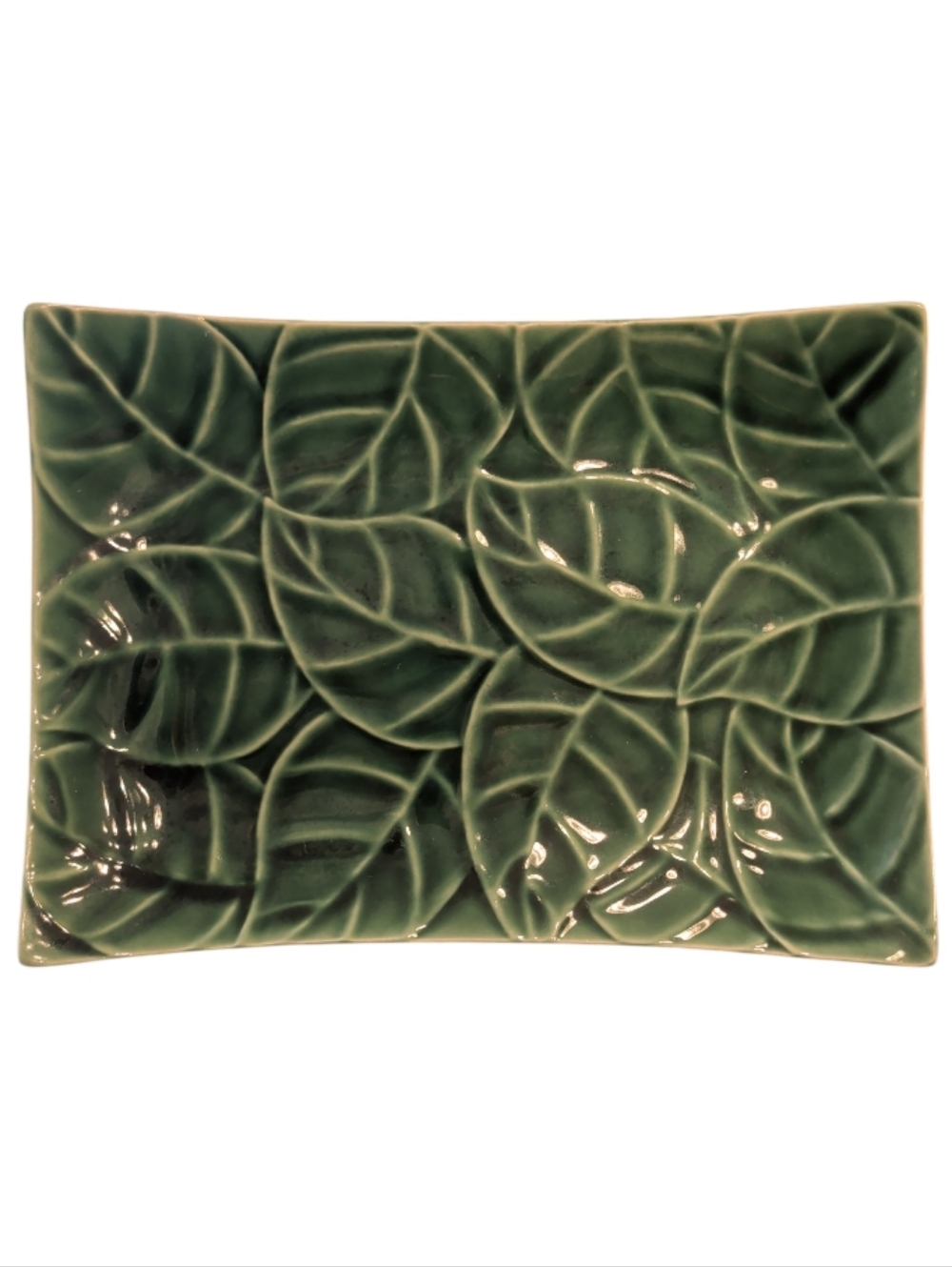 Pier 1 “Jade Leaves” Stonewear Serving Dish Tray